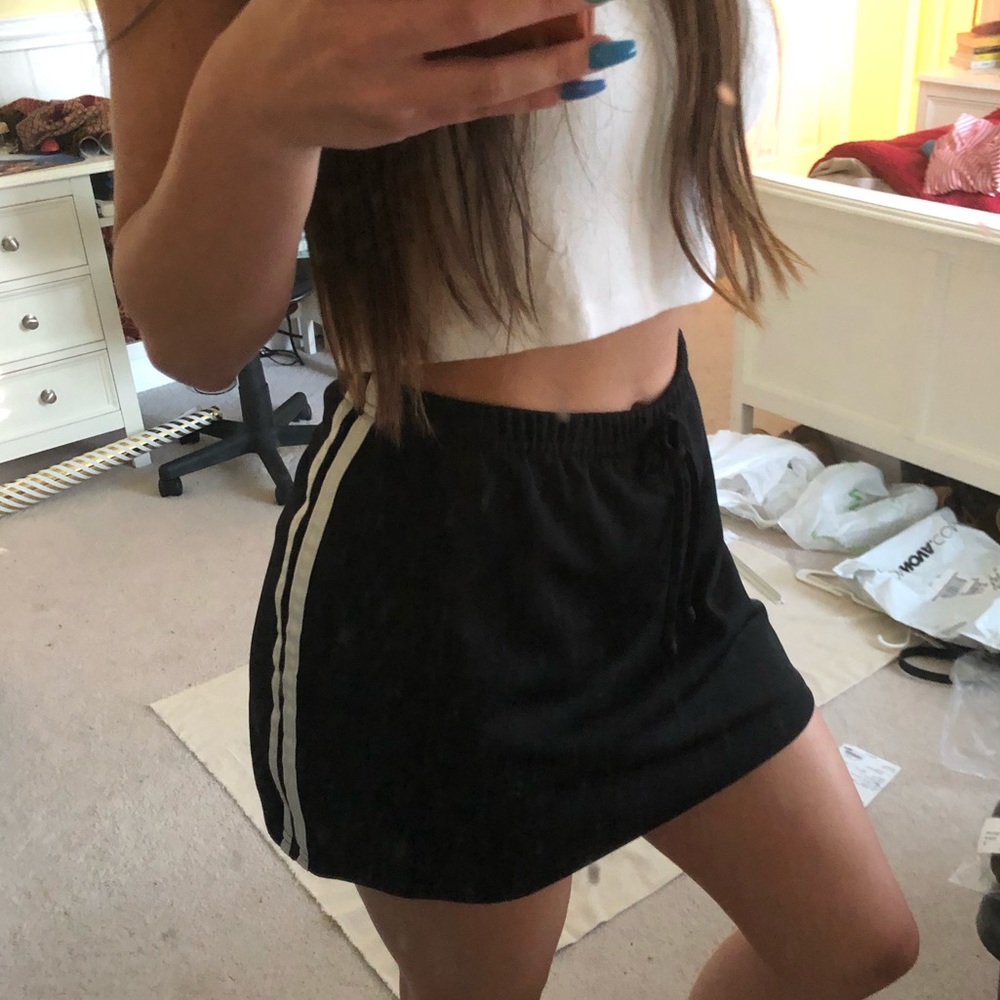 Sporty Striped Drawstring Skort